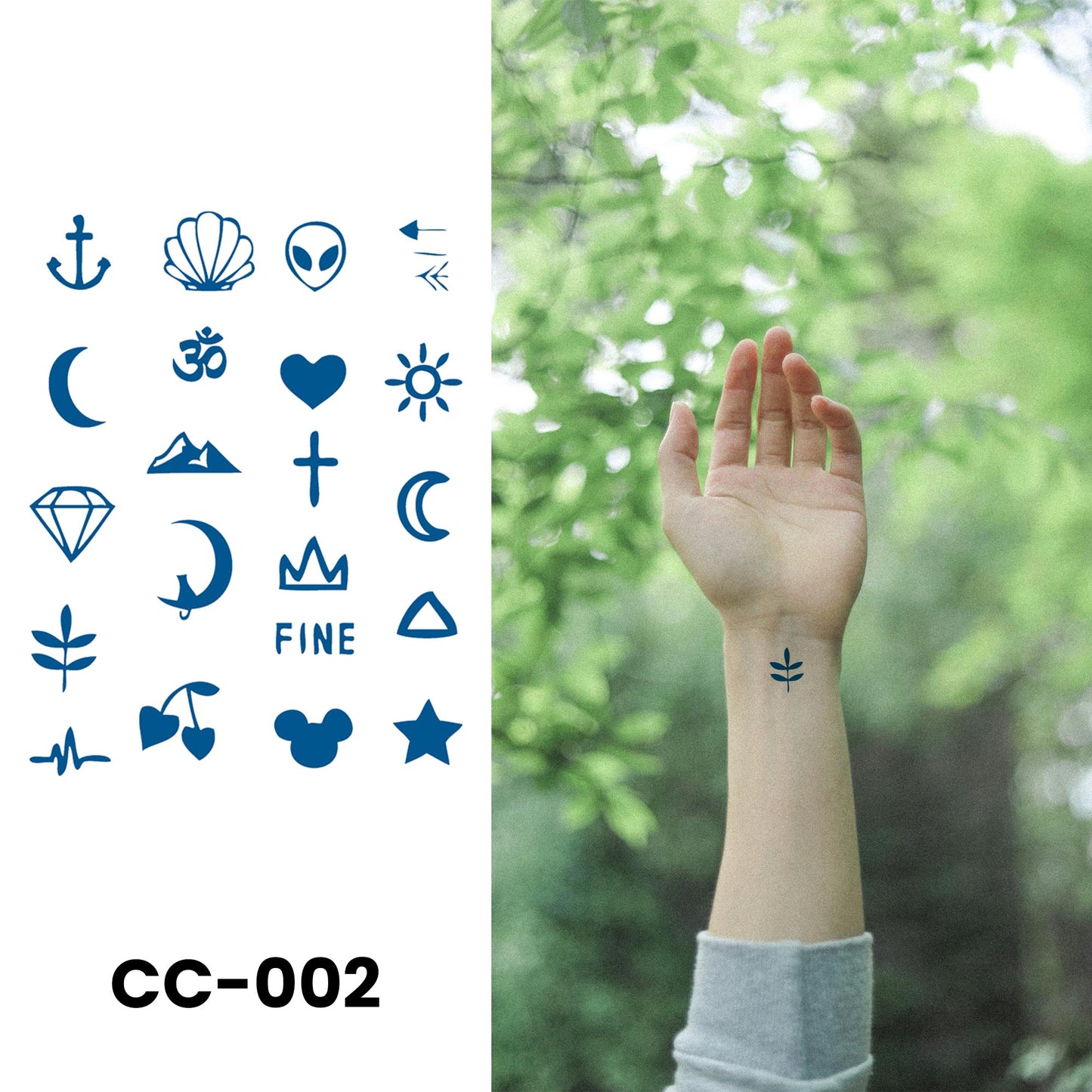 CC-002 semi-permanent herbal tattoo sticker design