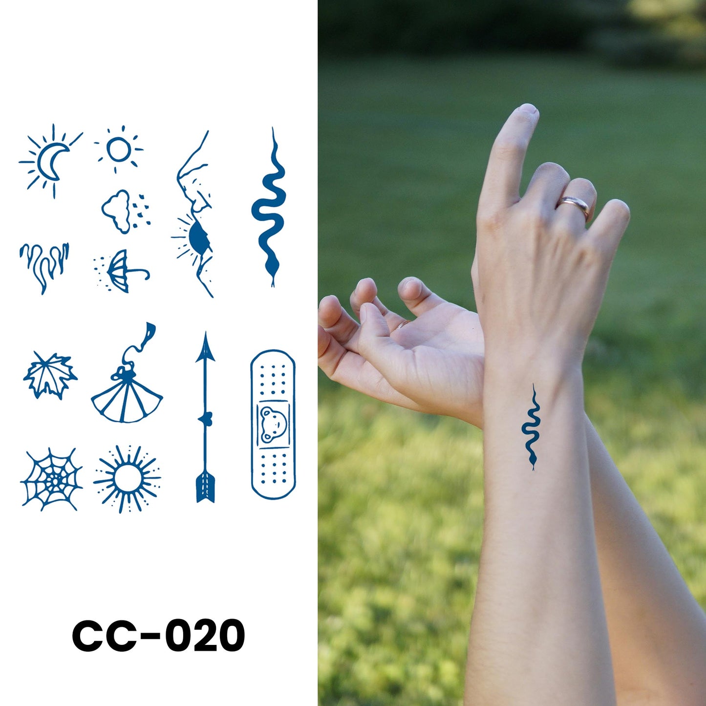 CC-020 semi-permanent herbal tattoo sticker design