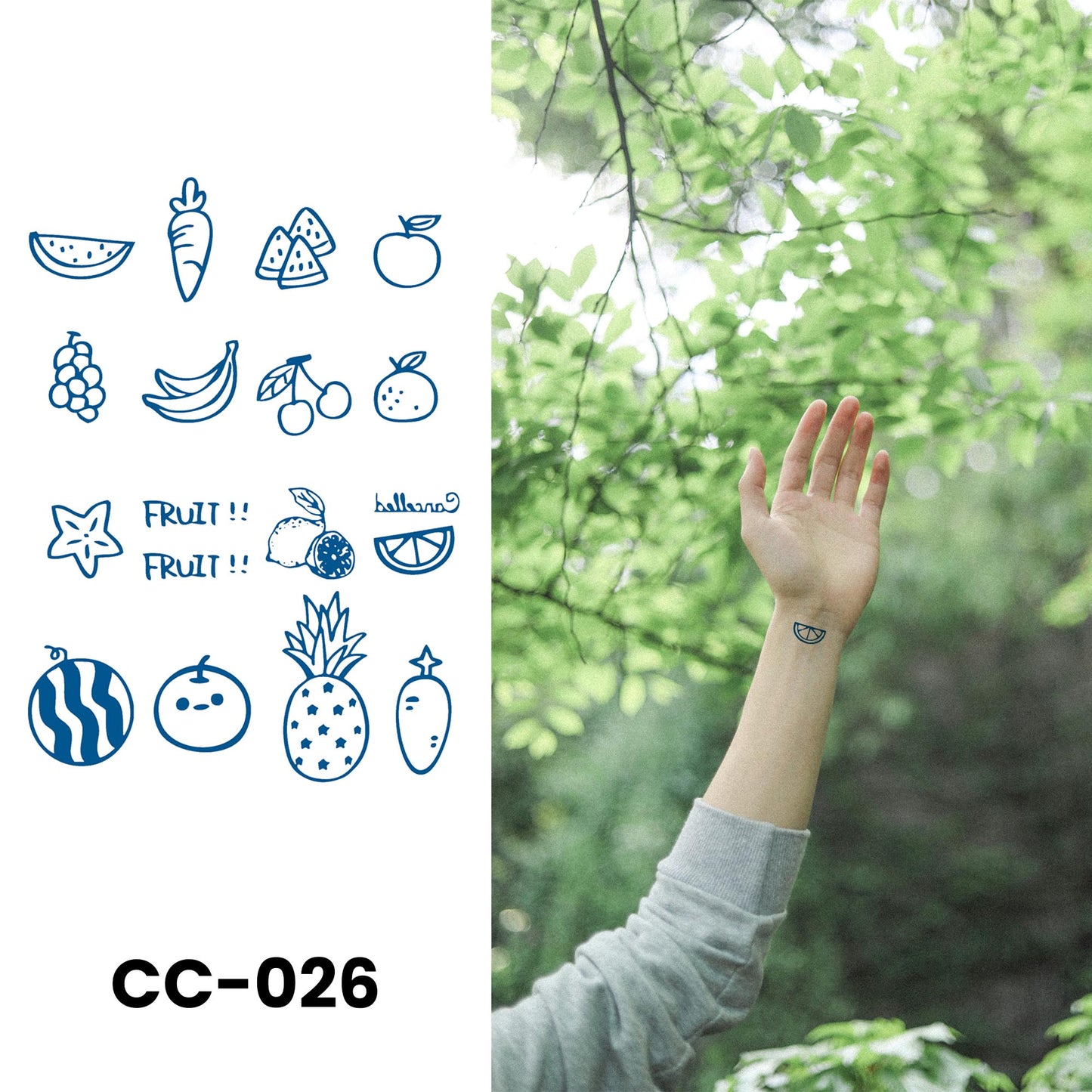 CC-026 semi-permanent herbal tattoo sticker design