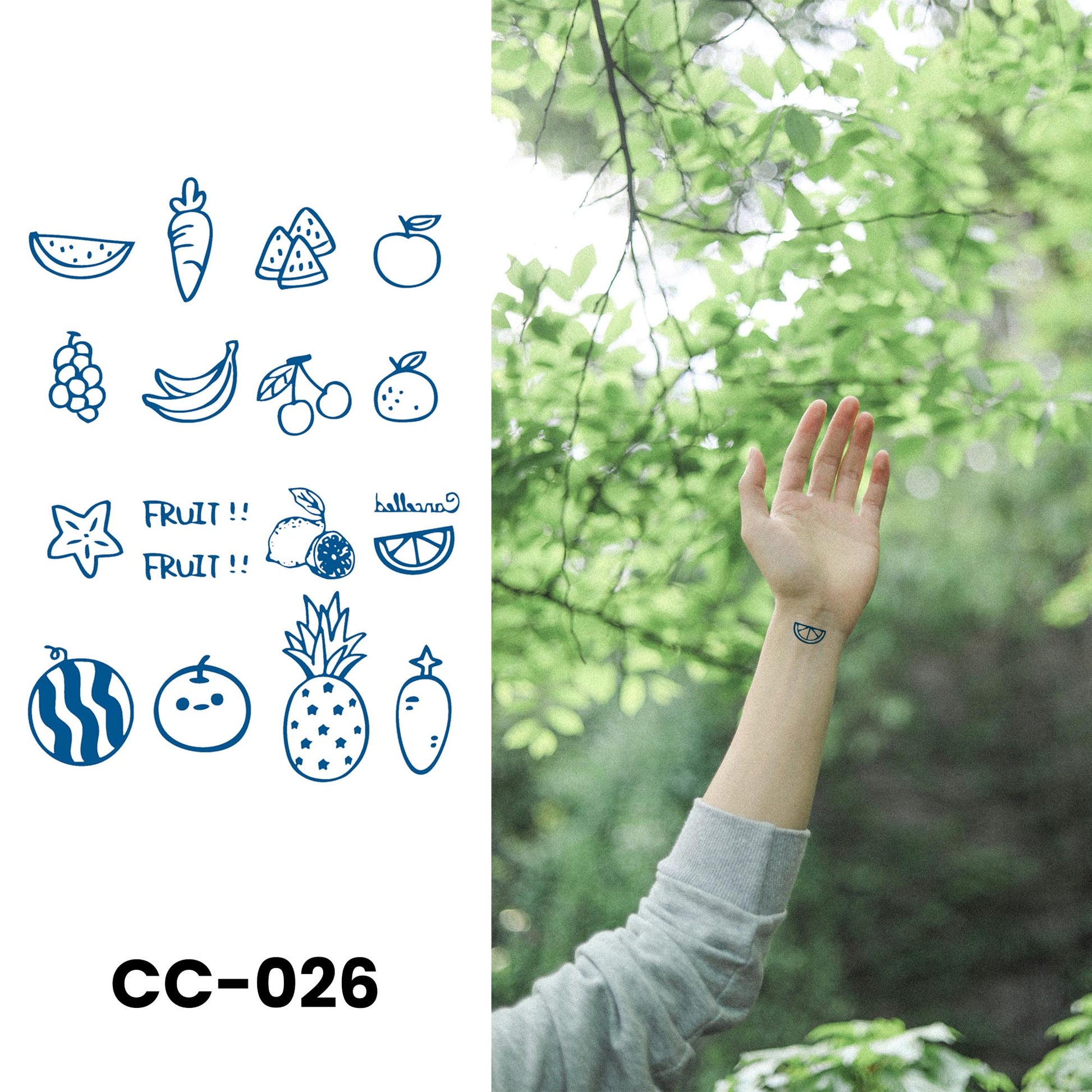 CC-026 semi-permanent herbal tattoo sticker design