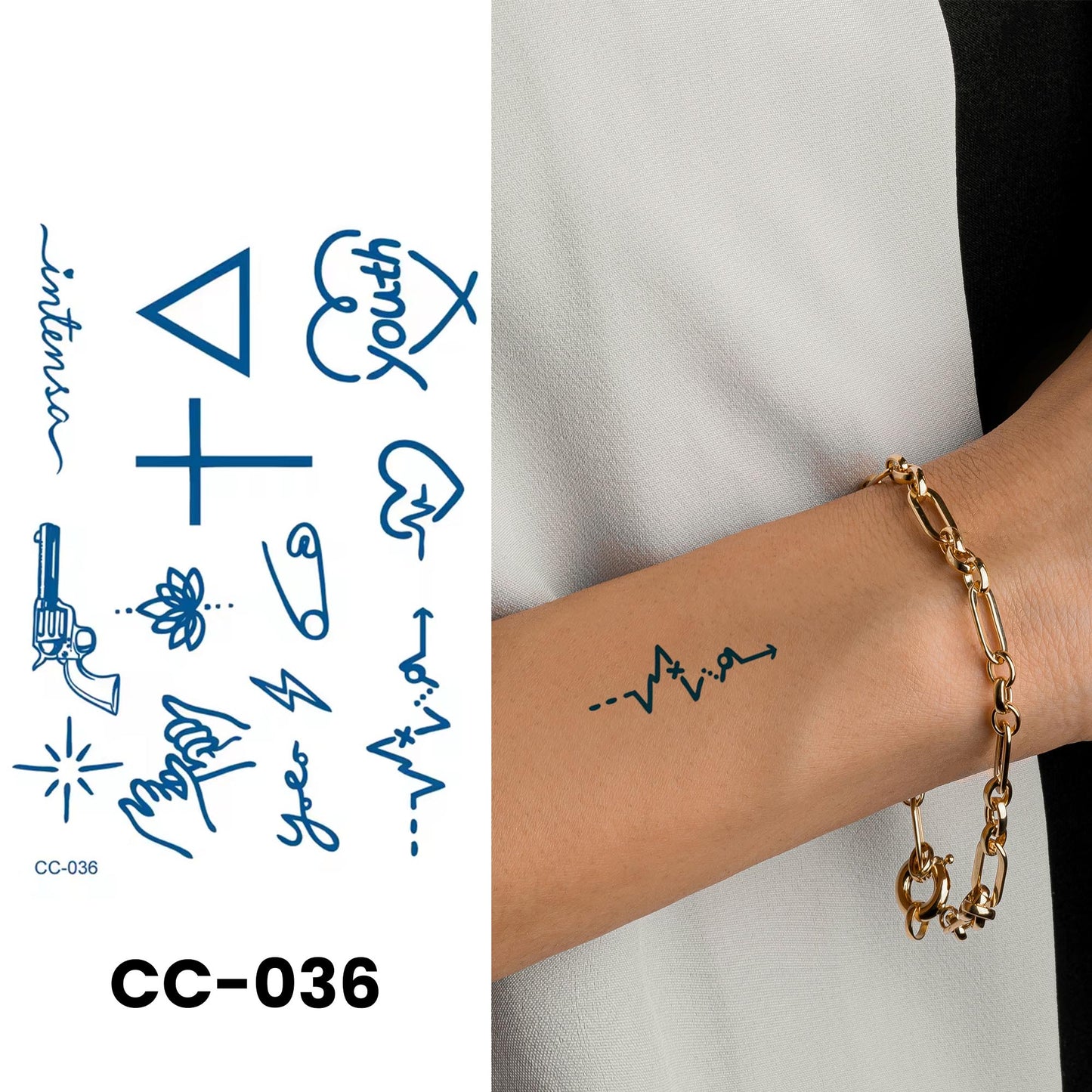 CC-036 semi-permanent herbal tattoo sticker design