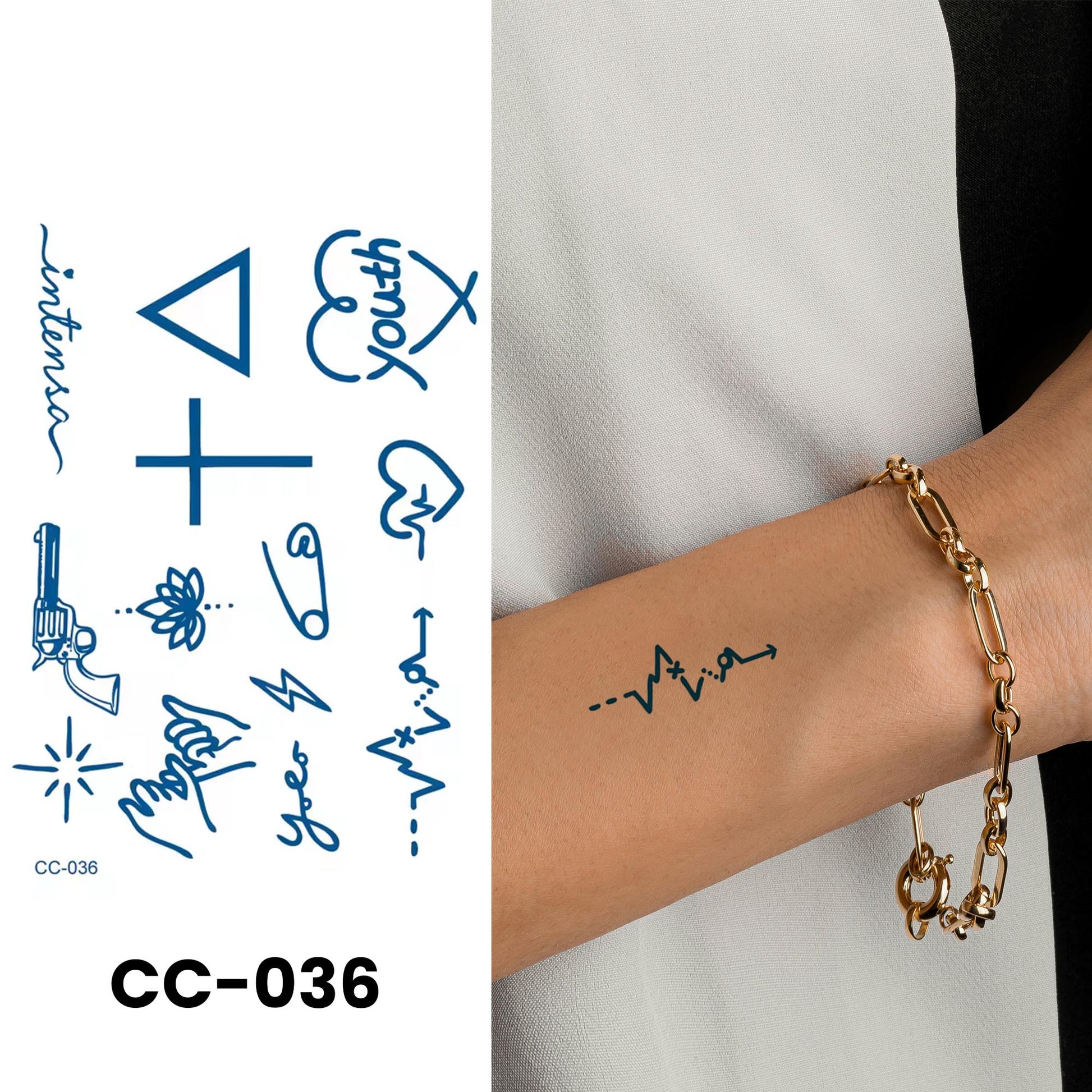 CC-036 semi-permanent herbal tattoo sticker design