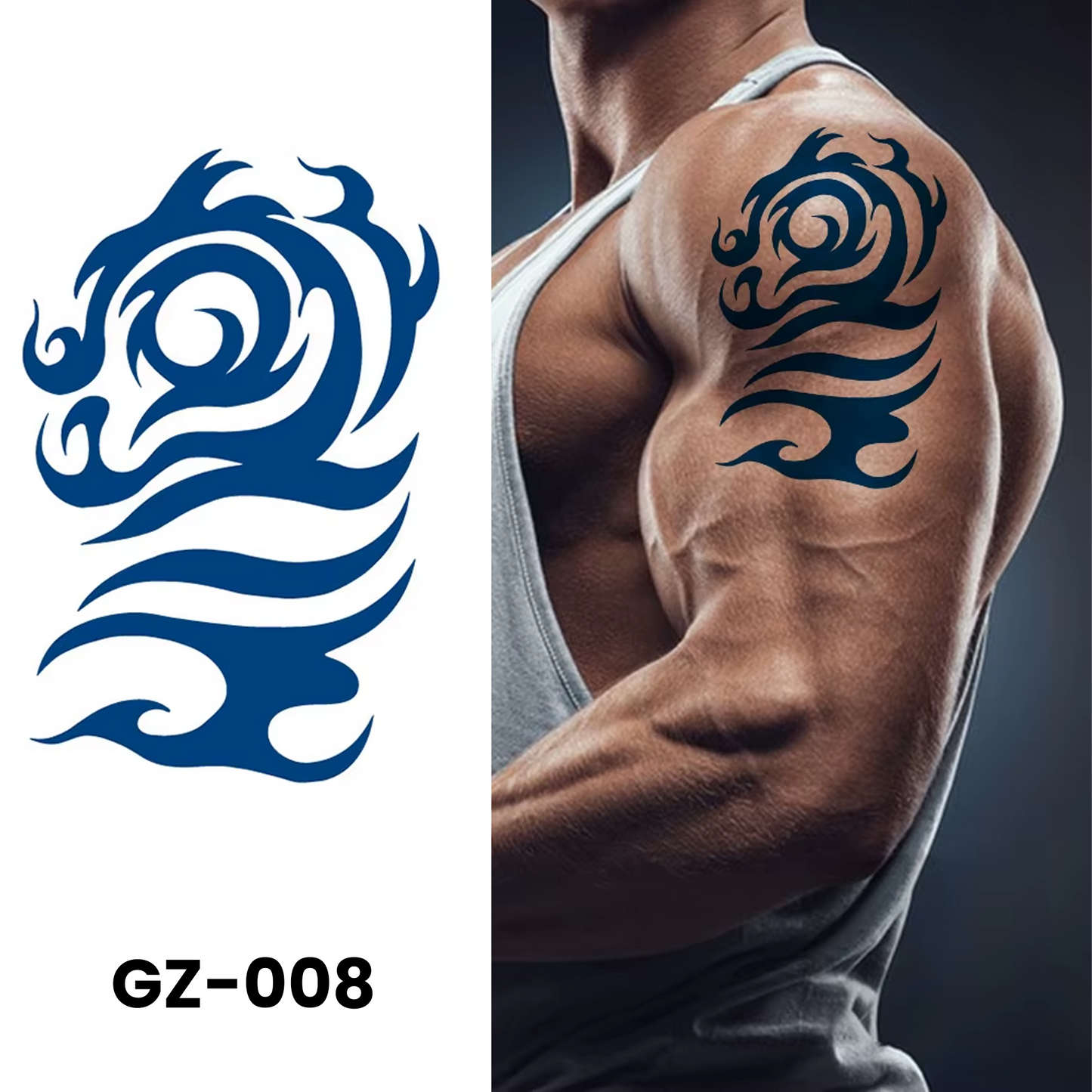 GZ-008 semi-permanent herbal tattoo sticker design