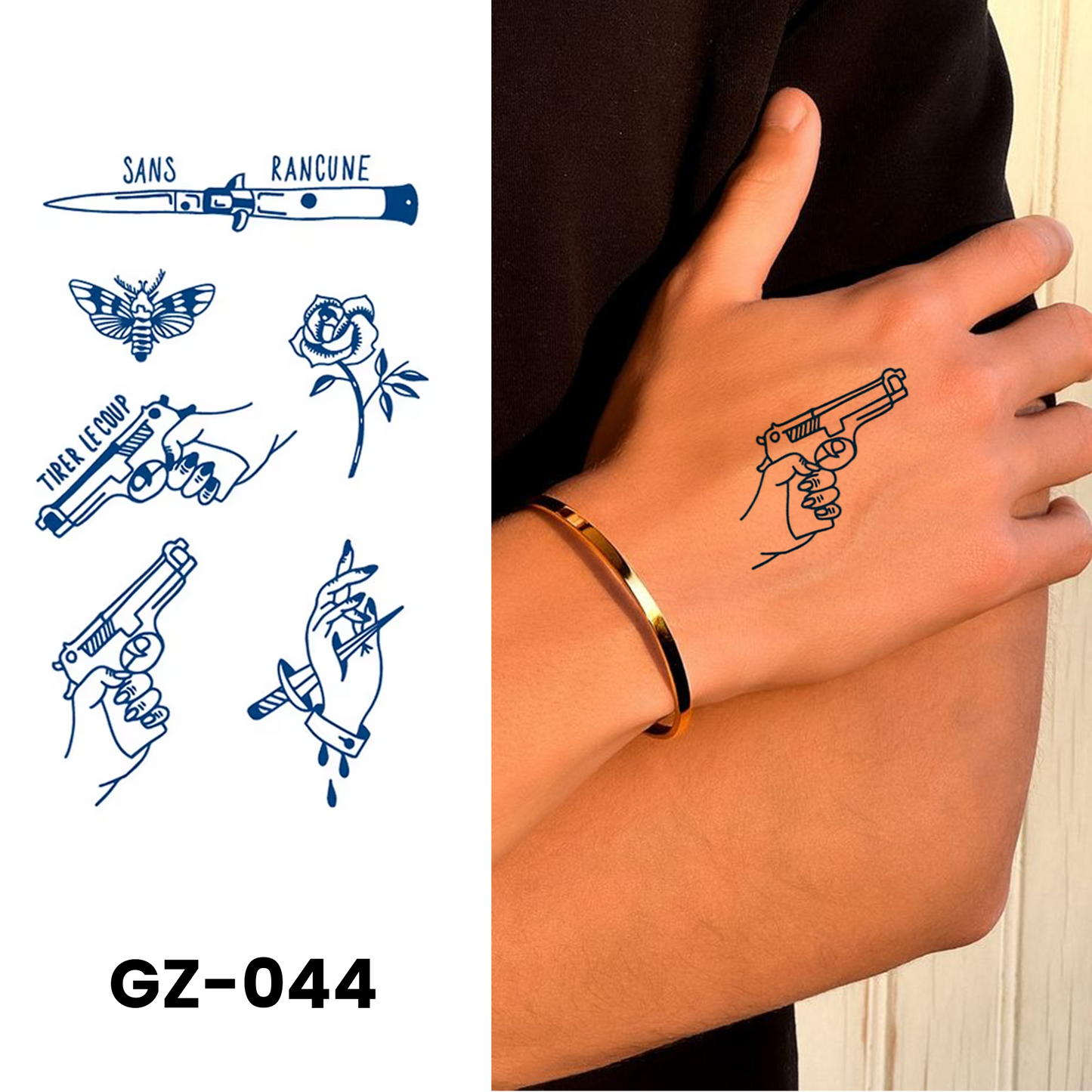 GZ-044 semi-permanent herbal tattoo sticker design