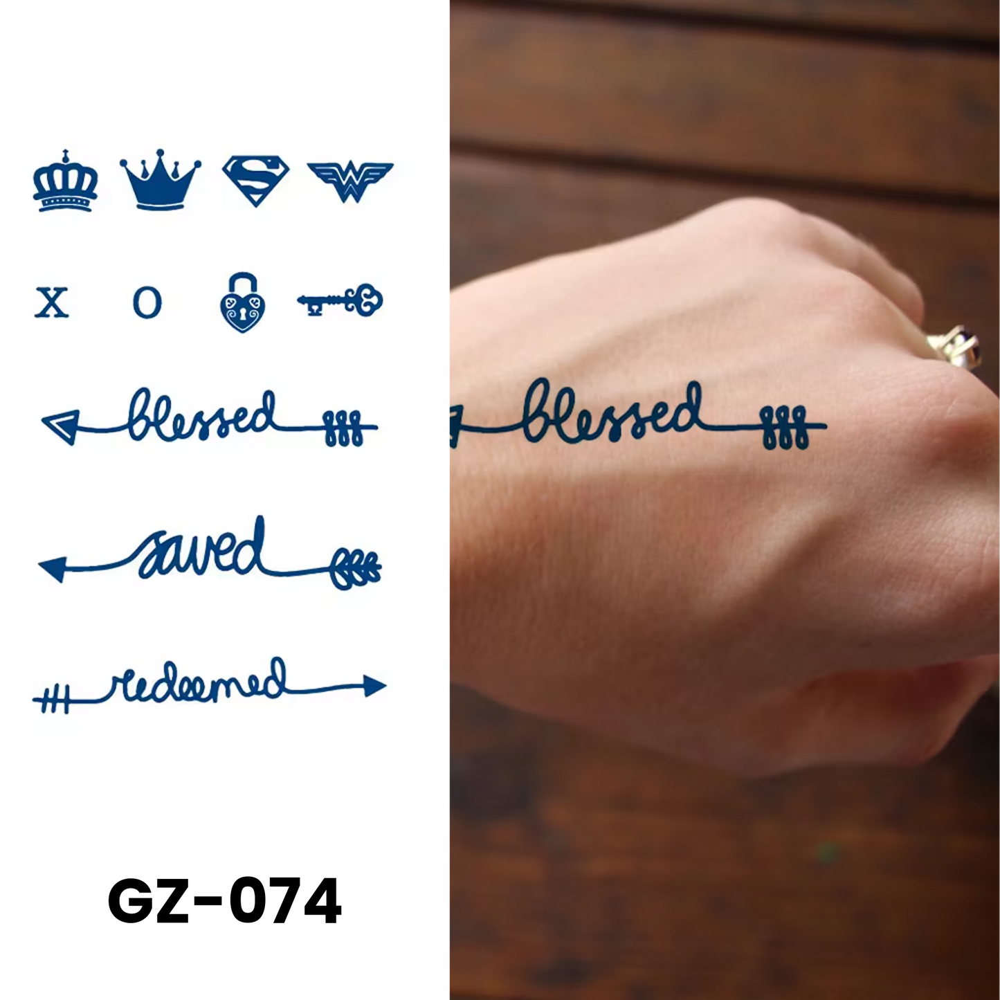 GZ-074 semi-permanent herbal tattoo sticker design