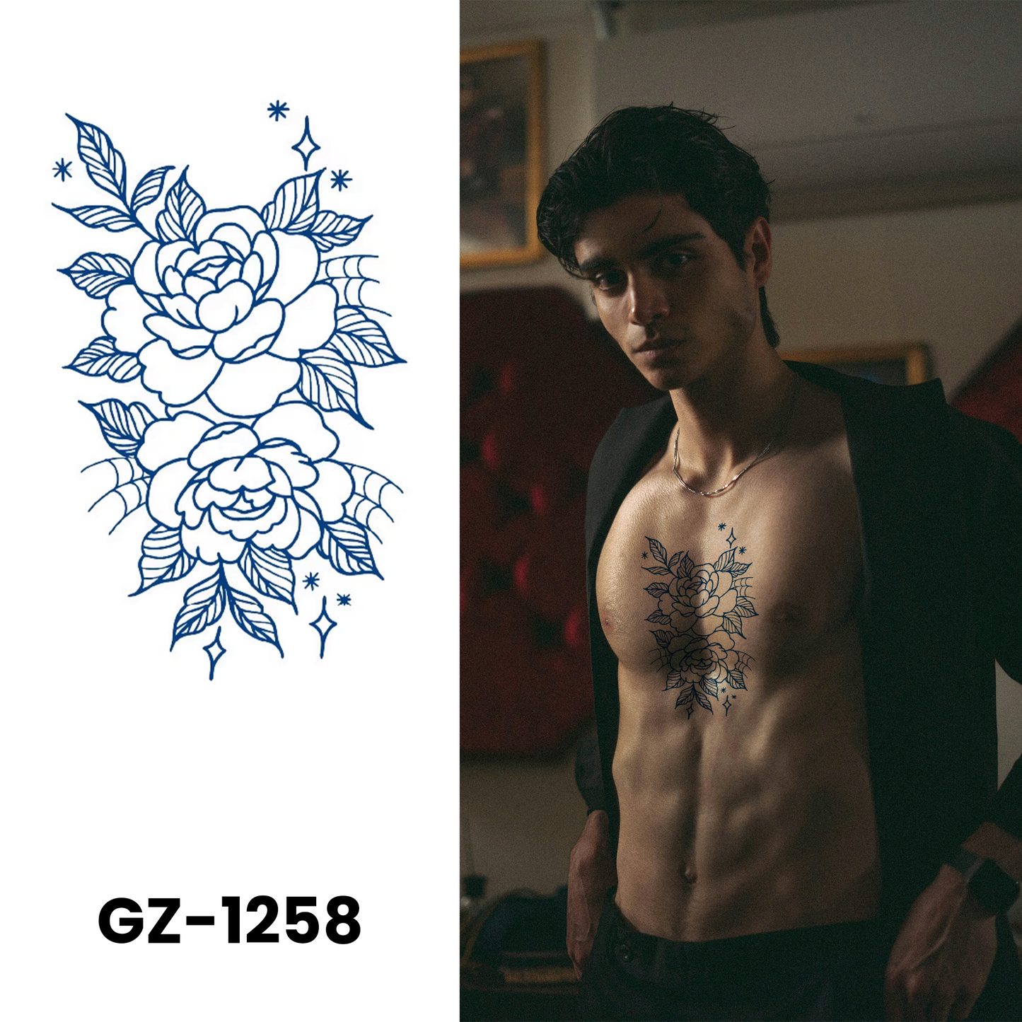 GZ-1258 semi-permanent herbal tattoo sticker design