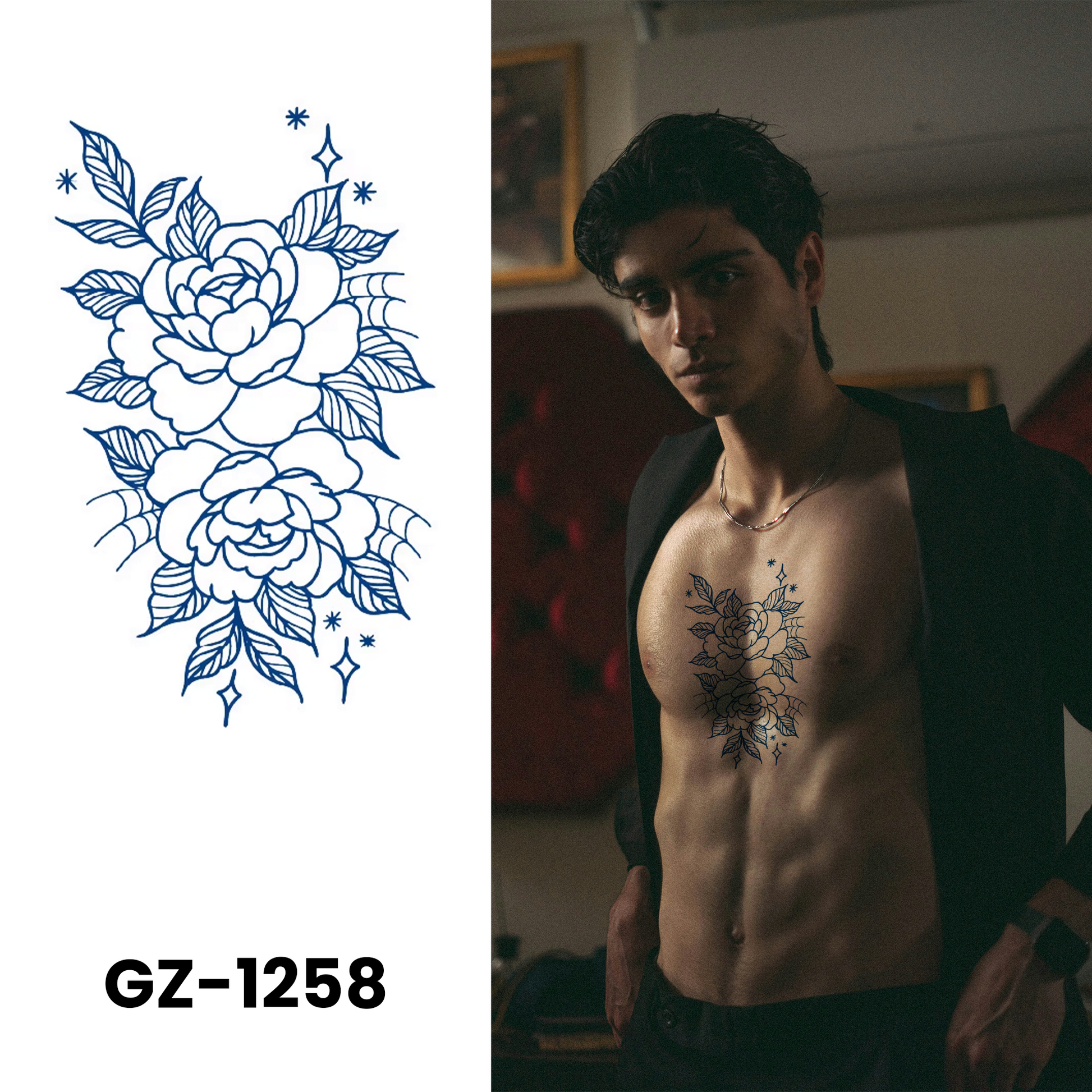 GZ-1258 semi-permanent herbal tattoo sticker design