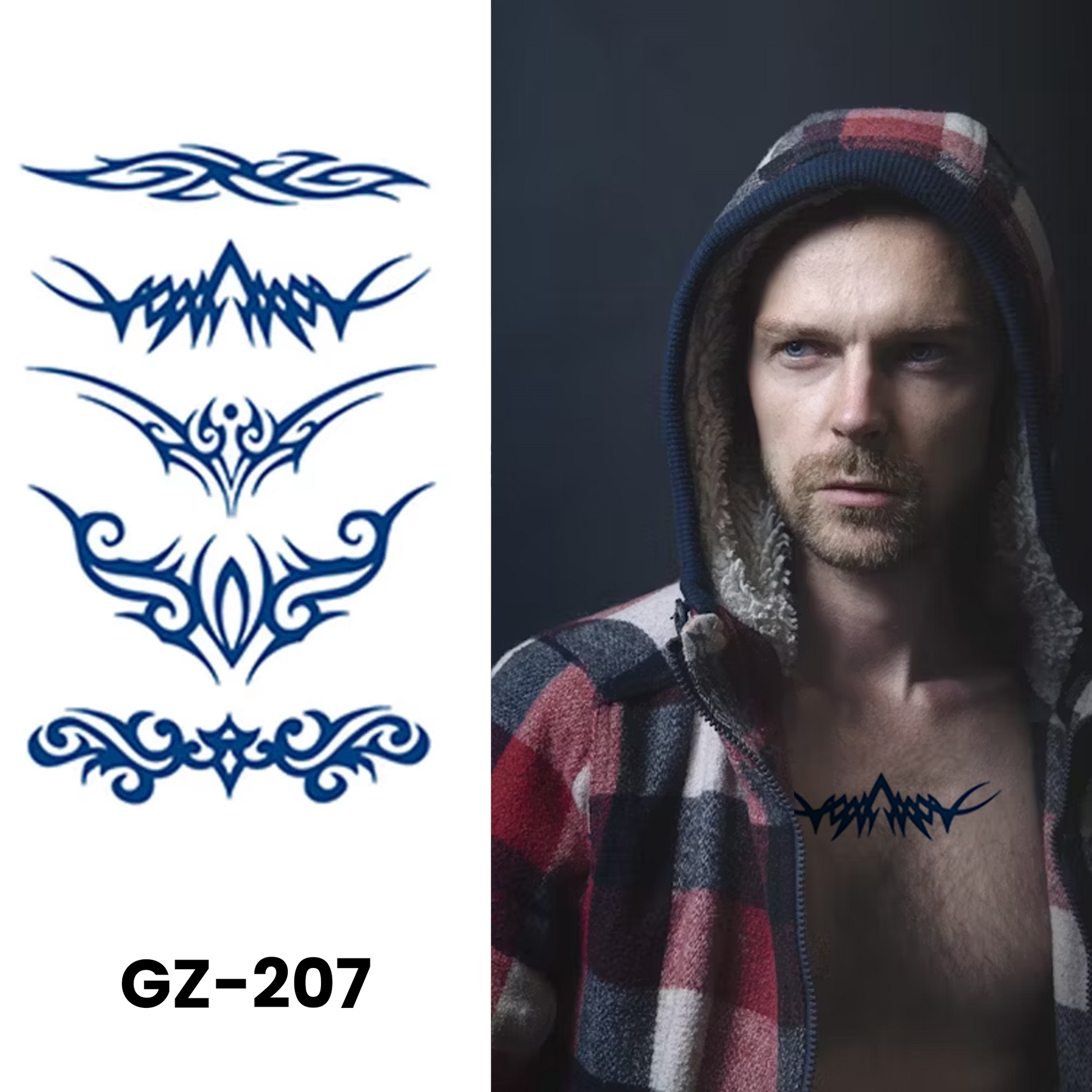 GZ-207 semi-permanent herbal tattoo sticker design