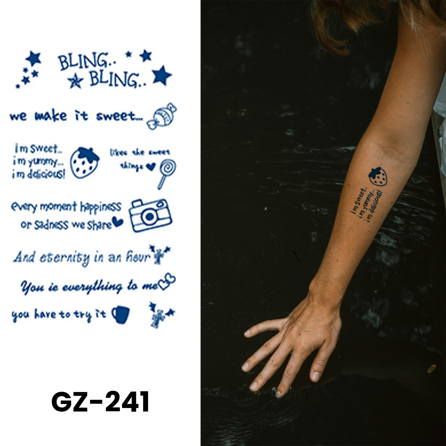 GZ-241 semi-permanent herbal tattoo sticker design