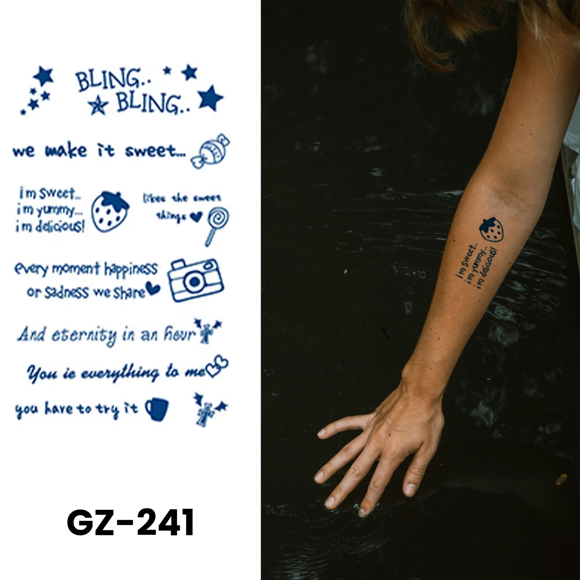 GZ-241 semi-permanent herbal tattoo sticker design