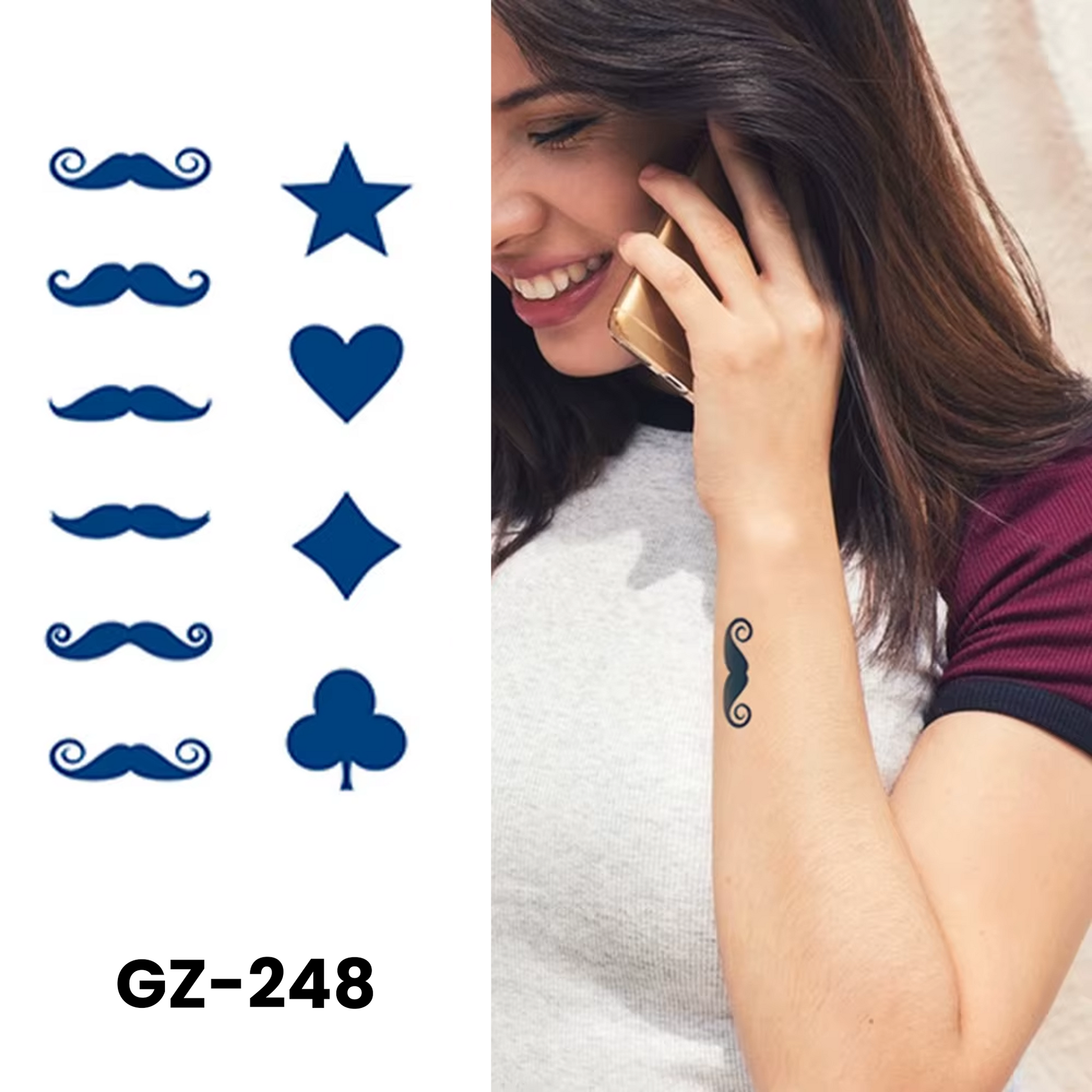 GZ-248 semi-permanent herbal tattoo sticker design