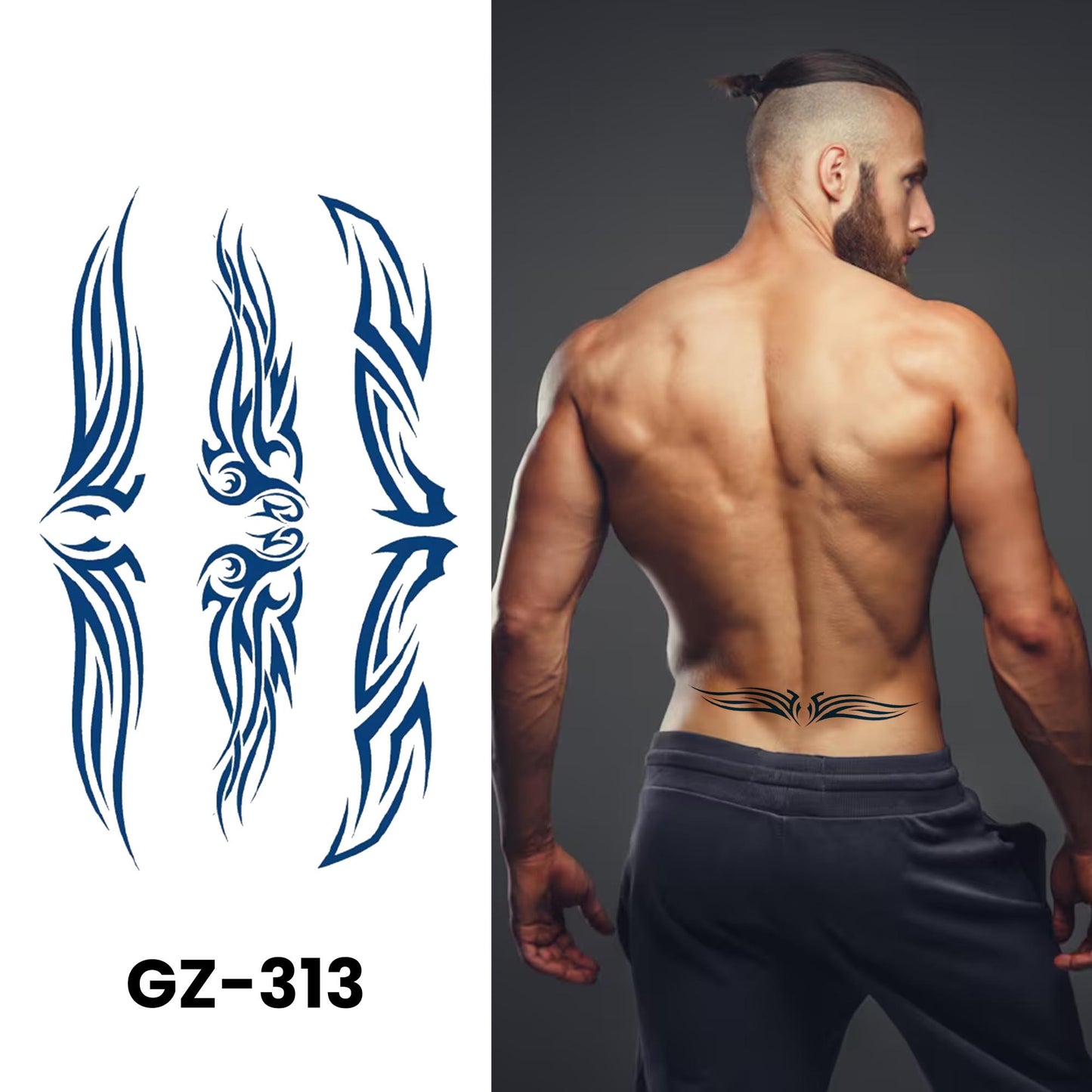 GZ-313 semi-permanent herbal tattoo sticker design