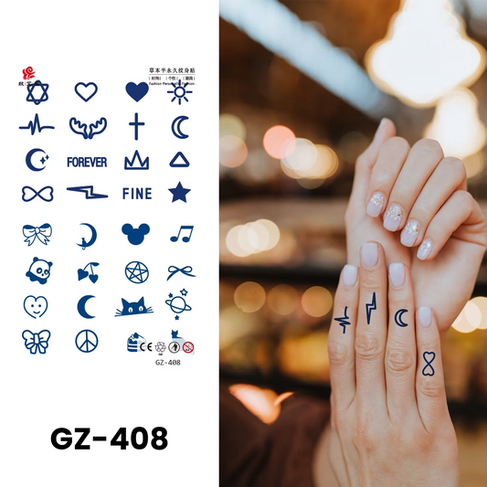 GZ-408 - Semi Permanent Herbal Tattoos Sticker