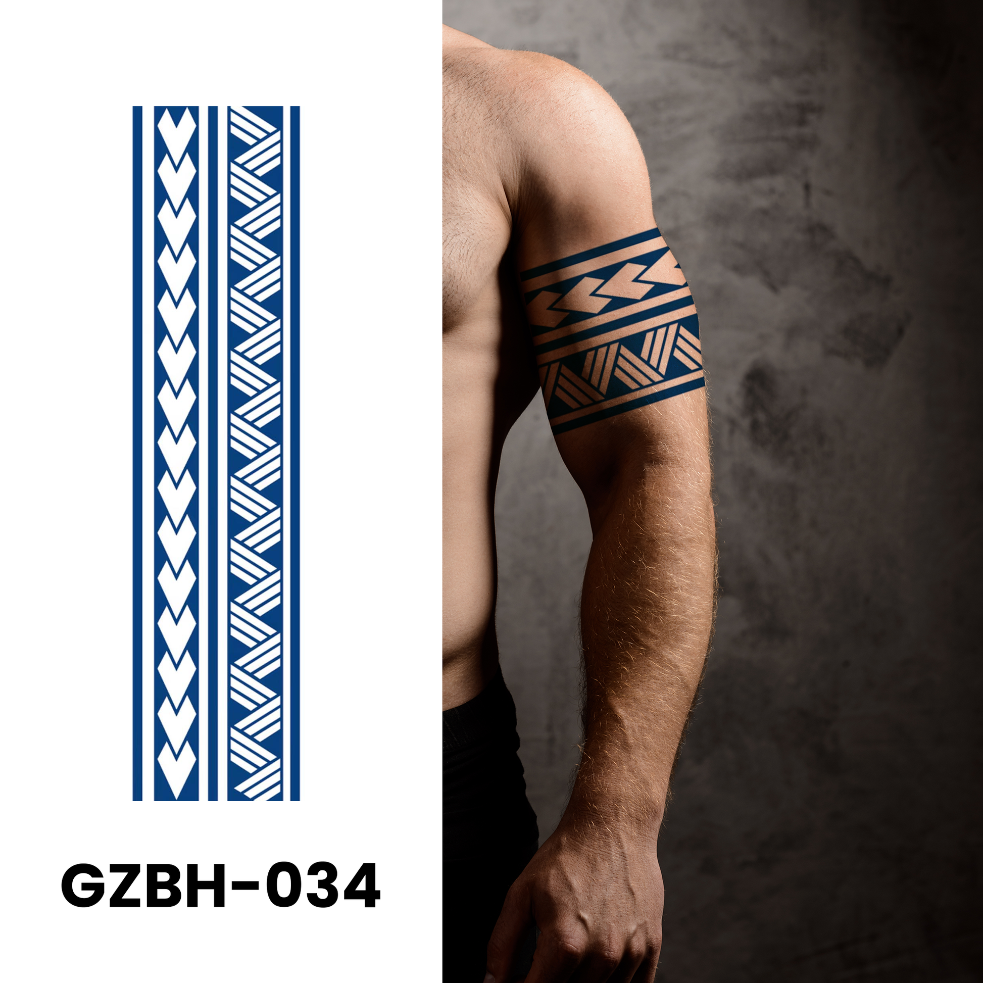 GZBH-034 semi-permanent herbal tattoo sticker design