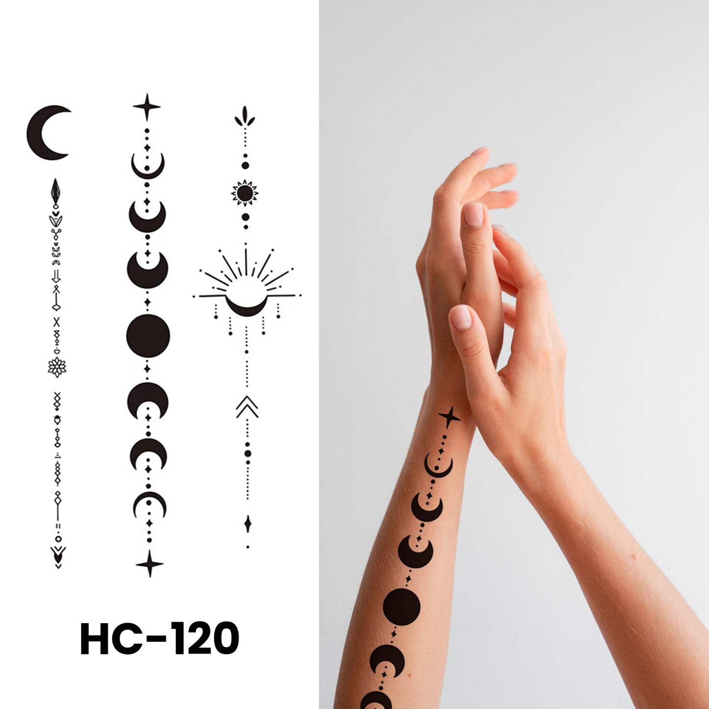 HC-120 semi-permanent herbal tattoo sticker design
