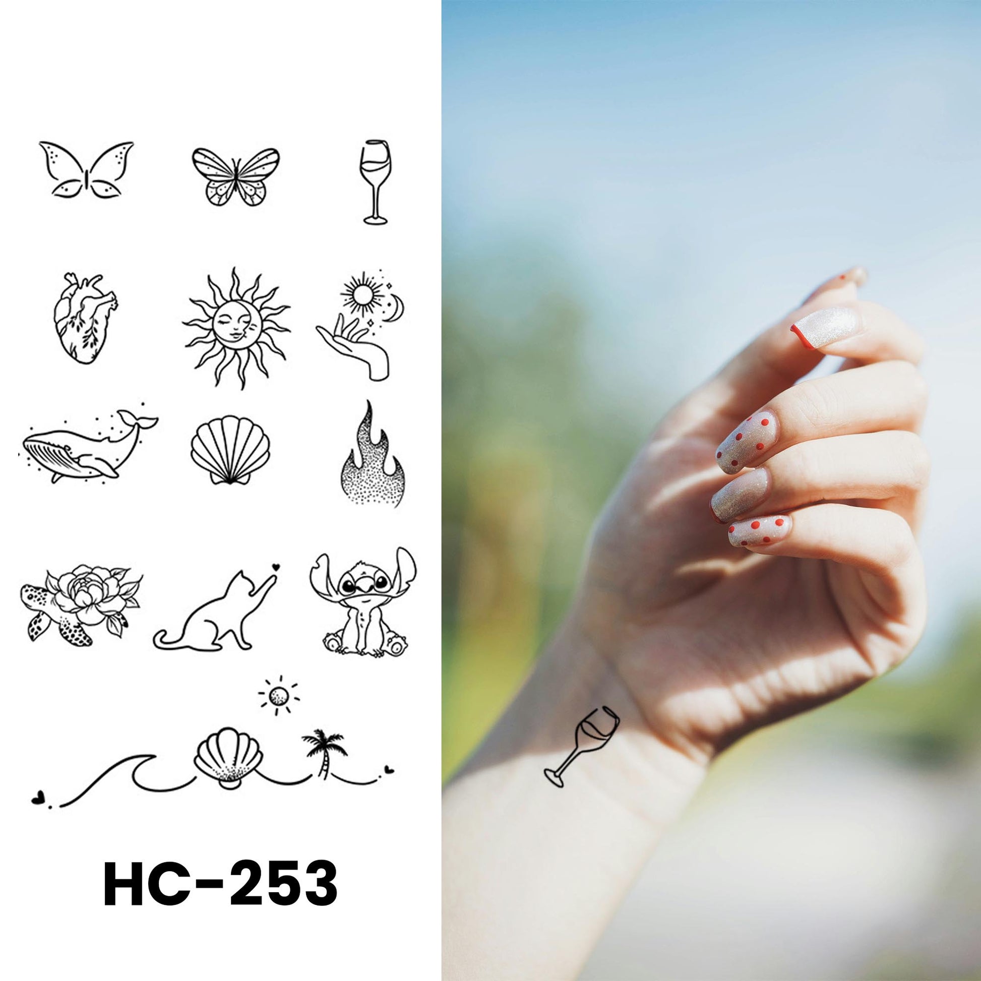 HC-253 semi-permanent herbal tattoo sticker design